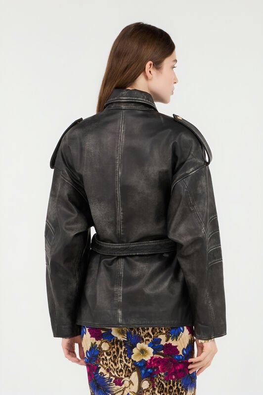 JC Veste en cuir noire JC Veste en cuir noire BLACK VFP007-VF475