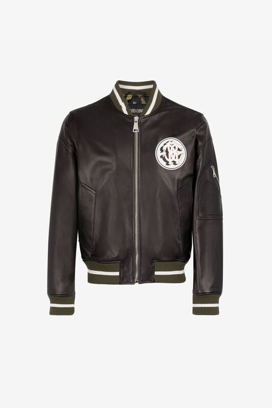 RC Mirror Snake Leather Bomber Jacket RC Mirror Snake Leather Bomber Jacket Black RRP812-PFF01