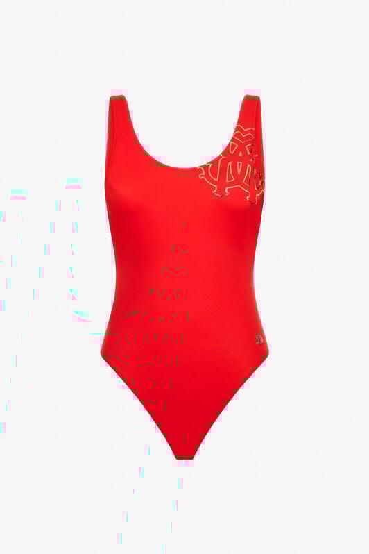 RC RC Monogram-Print Swimsuit Red KSW01W-LL002