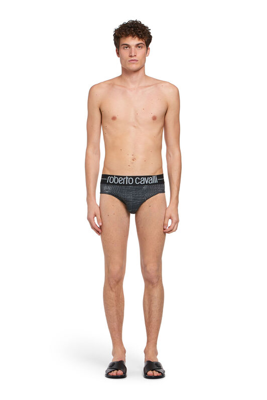 UG Crocodile print logo briefs GRIGIO/NERO IYO06I-JBP61