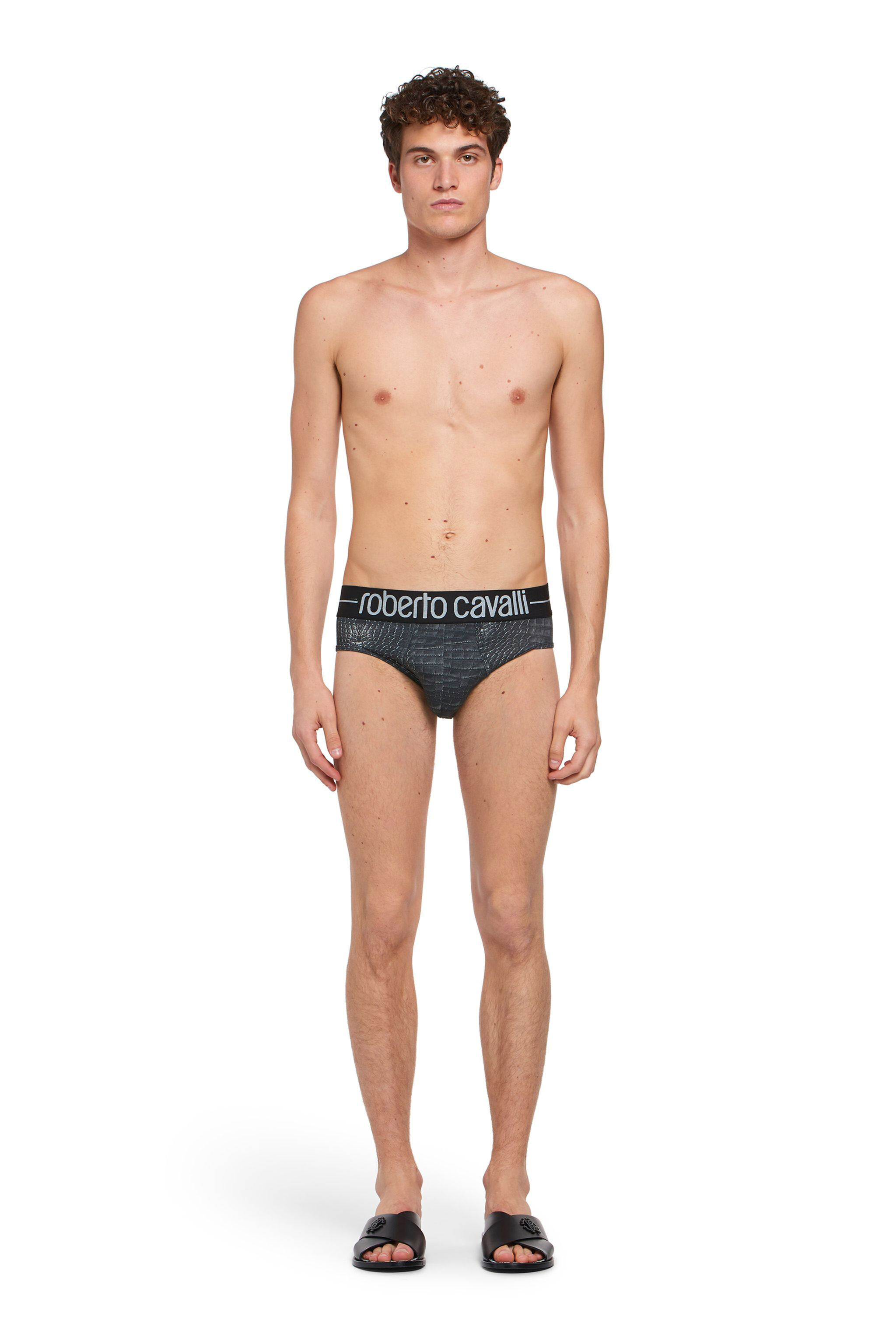 UG Crocodile print logo briefs GRIGIO/NERO IYO06I-JBP61