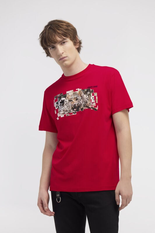 RC T-shirt with Jaguar logo and print Rot NOT60K-JD060