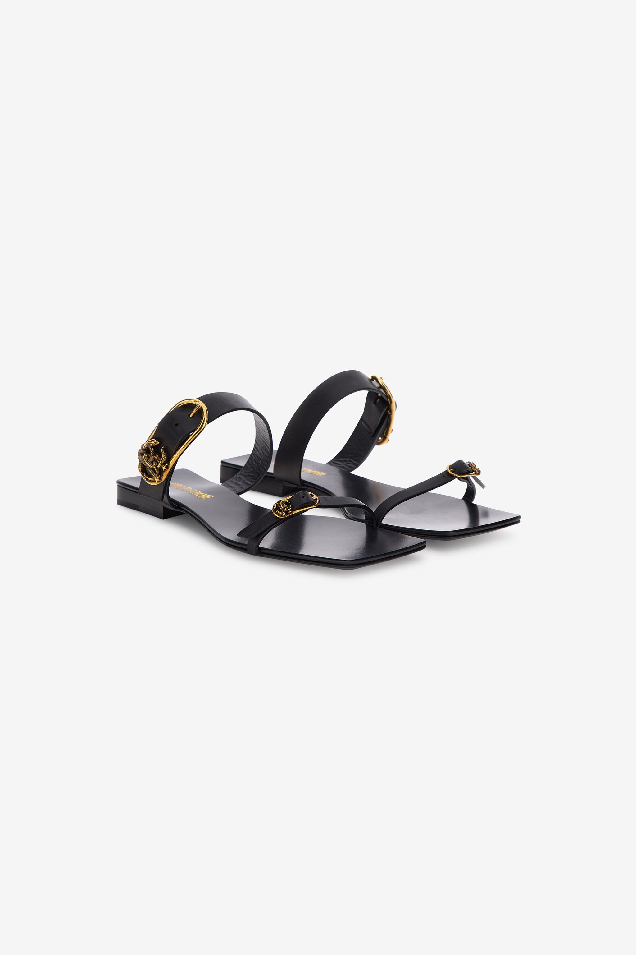 RC Flat sandal with Monogram RC Black SKS003-PZ200