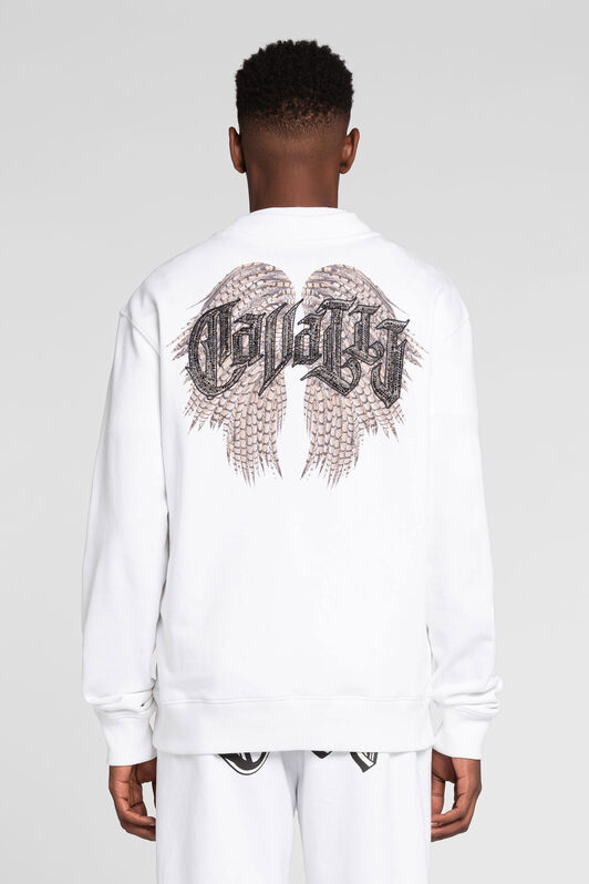 RC Graphic-print long-sleeve sweatshirt White QRT68B-CF050