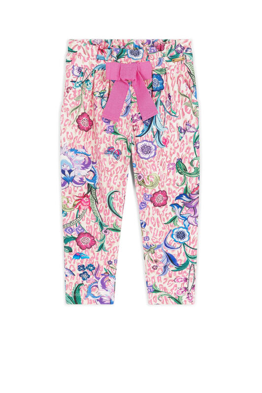 JU Floral And Leopard-Print Trousers Pink FJG064-ITCW0