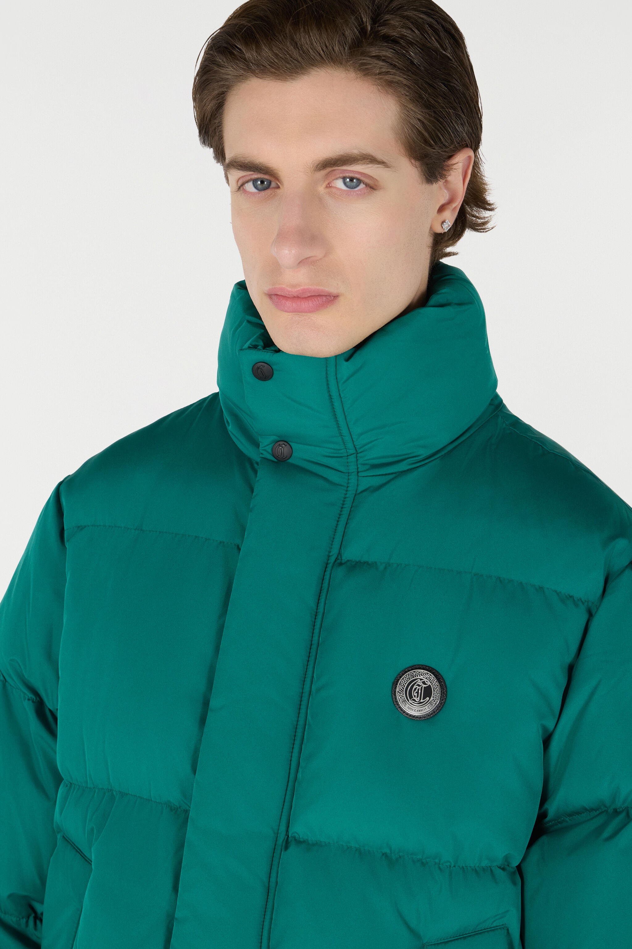 JC Puffer Jacket With JC Monogram Green TFT067-TF091