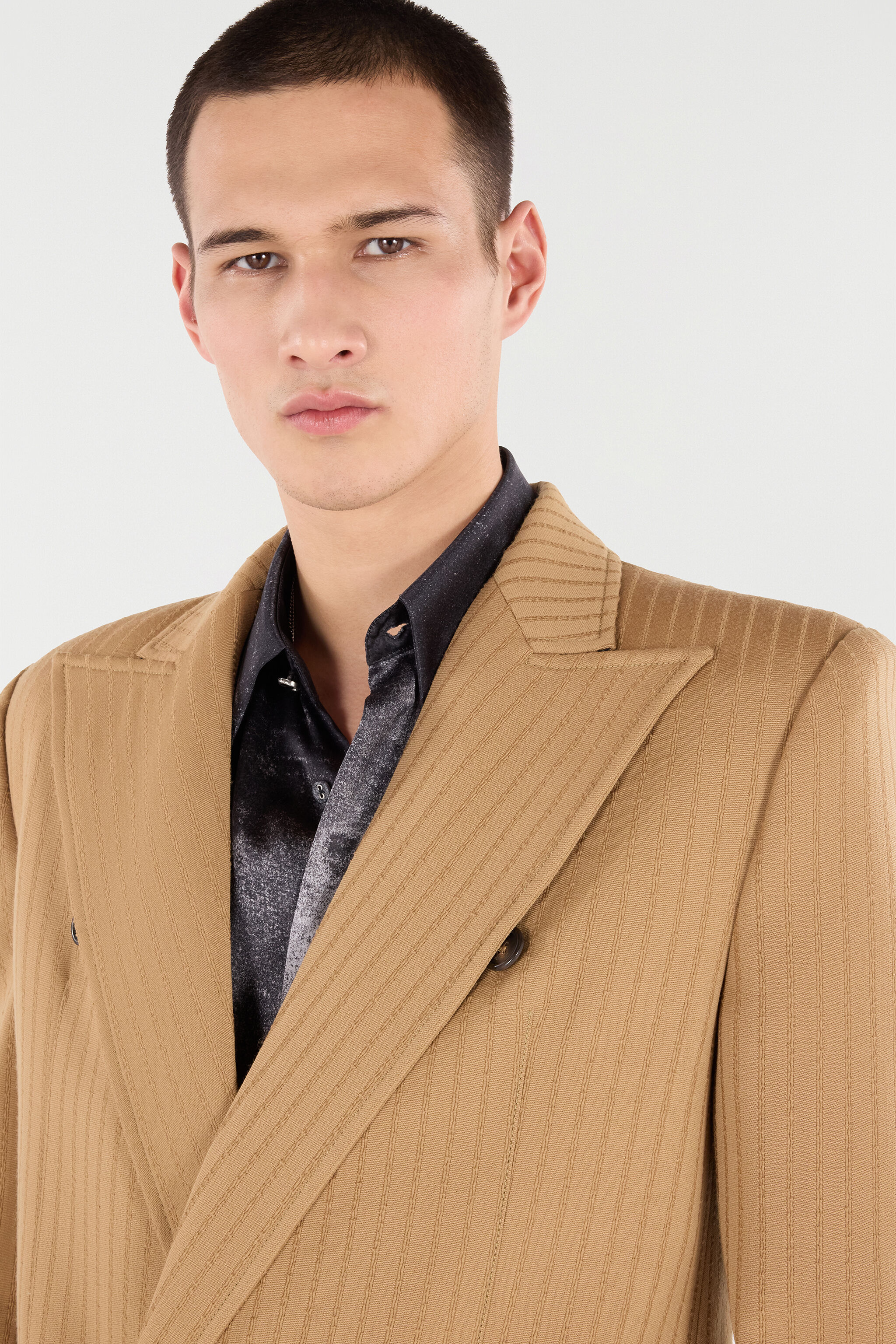 RC Double-Breasted Striped Jacket Marron clair VRT420-GE003
