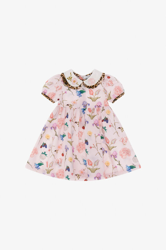 JU Abito stampa Leopardo e Fiori Rosa TJT105-7MM00
