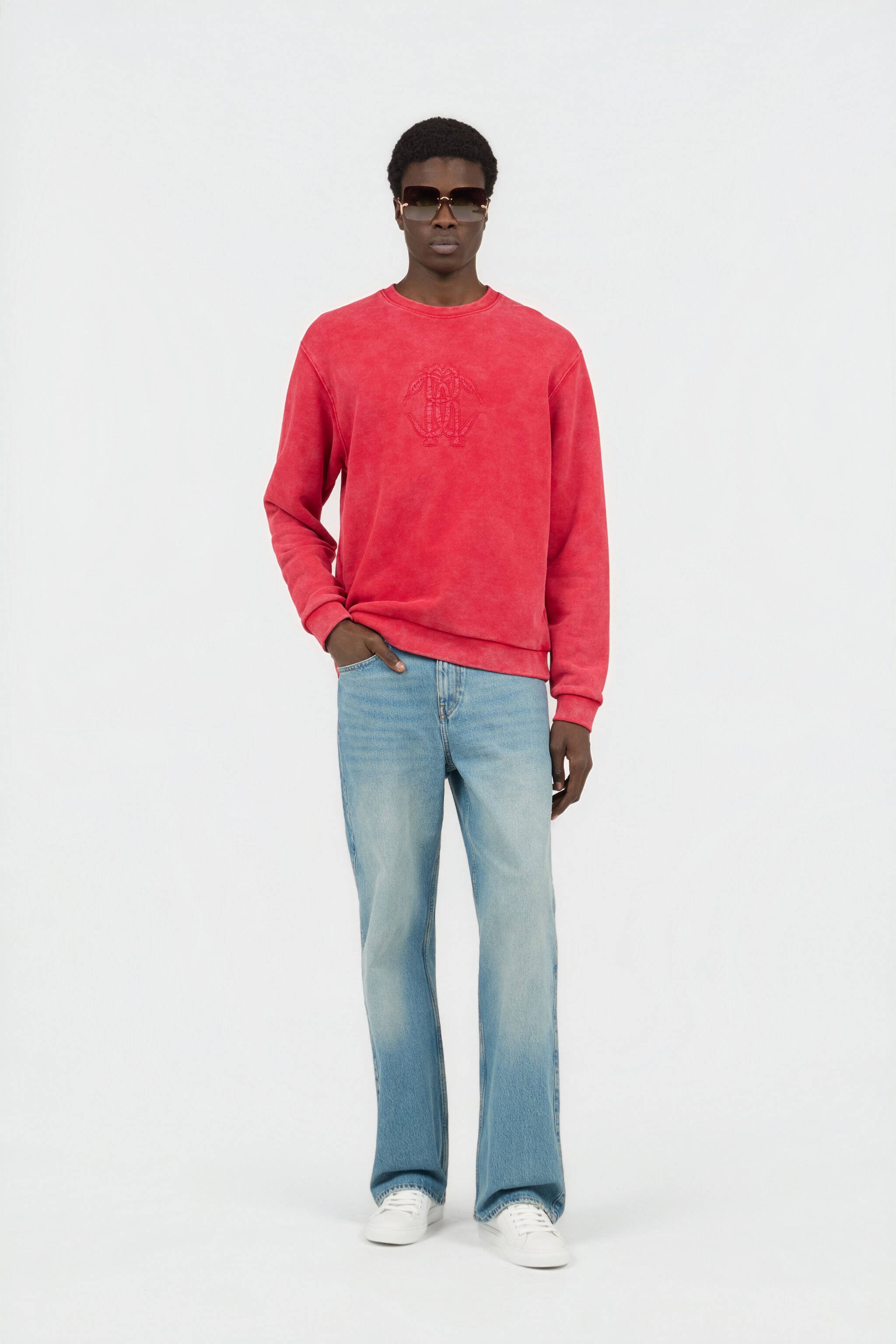 RC Sweatshirt Rouge Délavé avec Monogram RC RC Sweatshirt Rouge Délavé avec Monogram RC DARK RED SOT66D-CF008