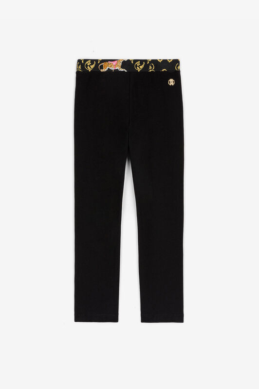 JU Filigree-Print Cotton Leggings Black RJT236-JD001