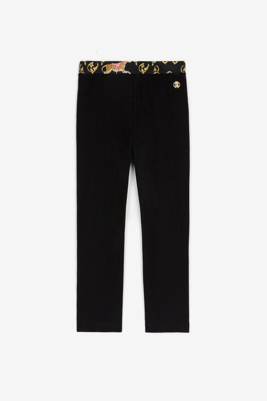 JU Filigree-Print Cotton Leggings JU Filigree-Print Cotton Leggings Black RJT236-JD001