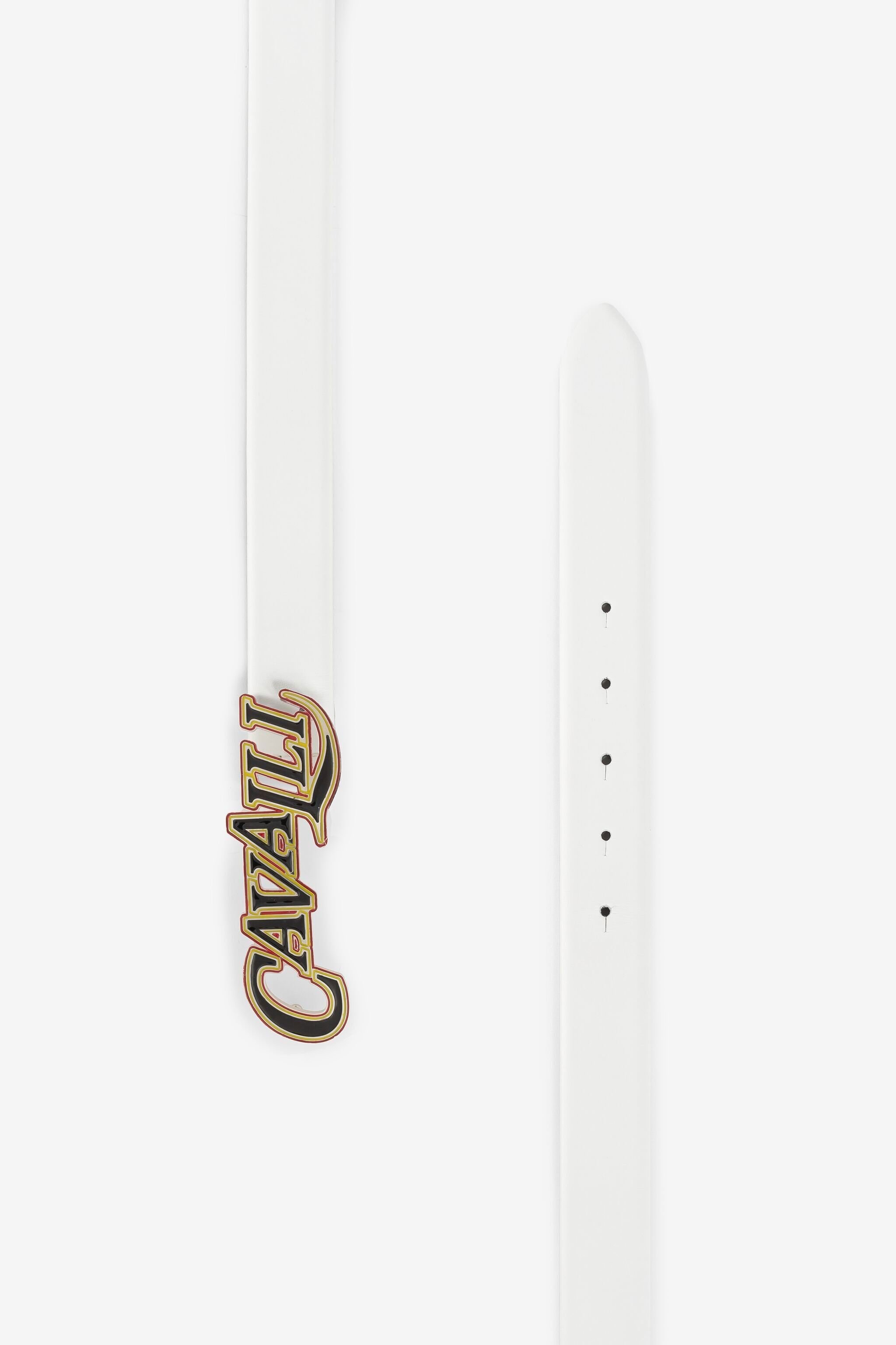 RC Cinturón de cuero con logotipo Blanco QRC005-PZ132