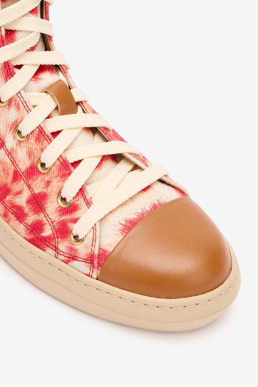 RC High-Top Sneakers with Zebra Print Rouge UKS040-SMC77