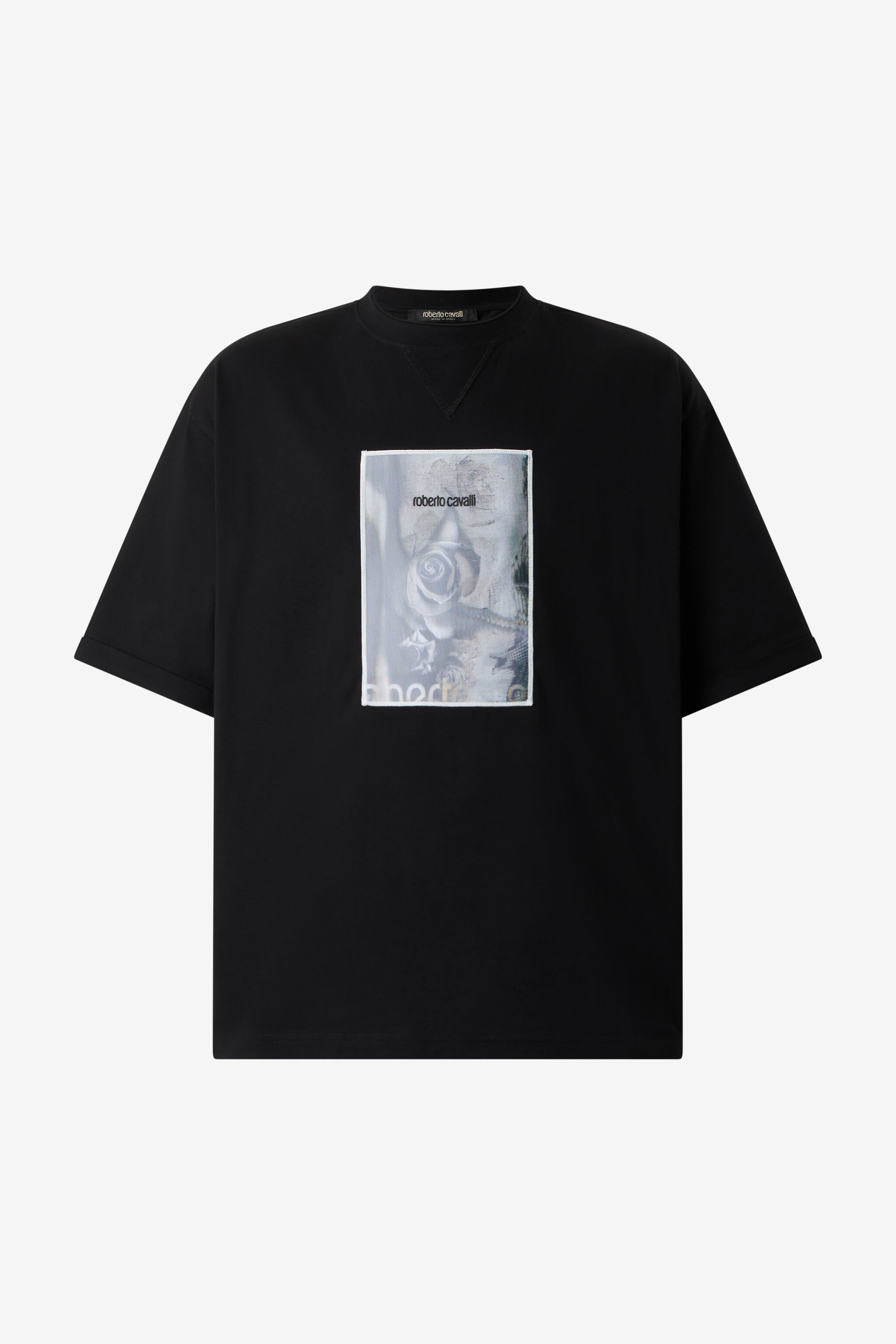 RC T-Shirt mit Print Rose und Logo Schwarz URT62Q-KB031
