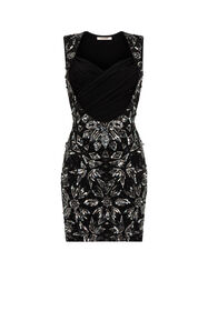 ${brand} Floral Bead-Embellished Mini Dress ${colorDescription} ${masterID}