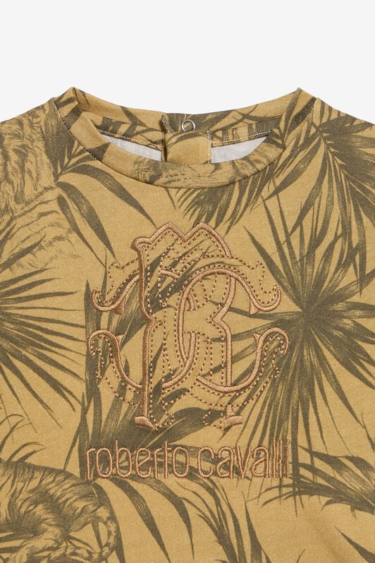 JU T-Shirt mit Jungle-Print KHAKY TJT642-JFN36