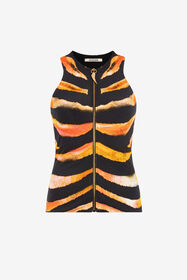 ${brand} Top mit Zebra-Print und Reißverschluss ${colorDescription} ${masterID}