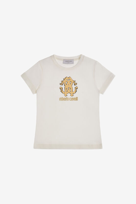 JU T-shirt con Monogram RC Bianco SJT621-JD001