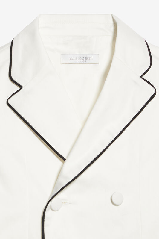 JU Double-Breasted Jacket With RC Monogram White UJT400-RN012