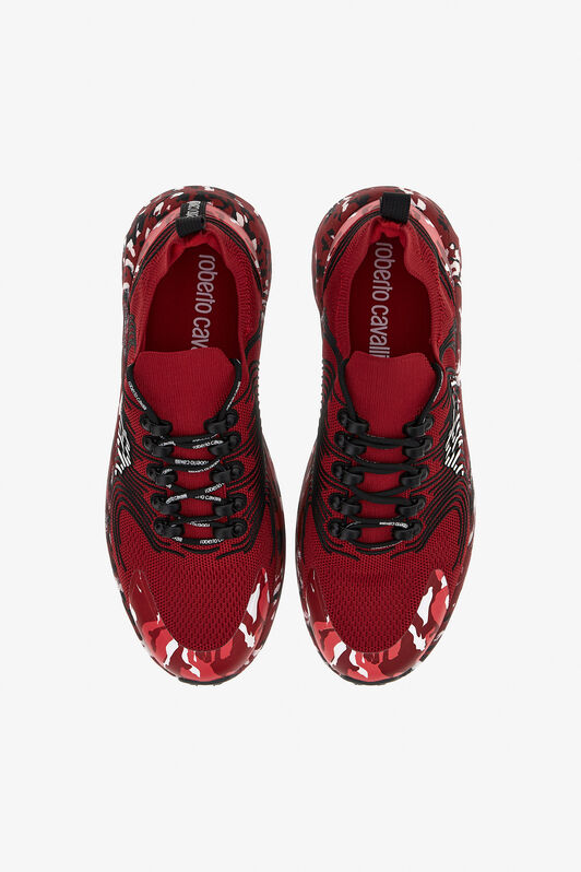 RC Sneakers with Monogram Mirror Snake Red JSS02A-FT003