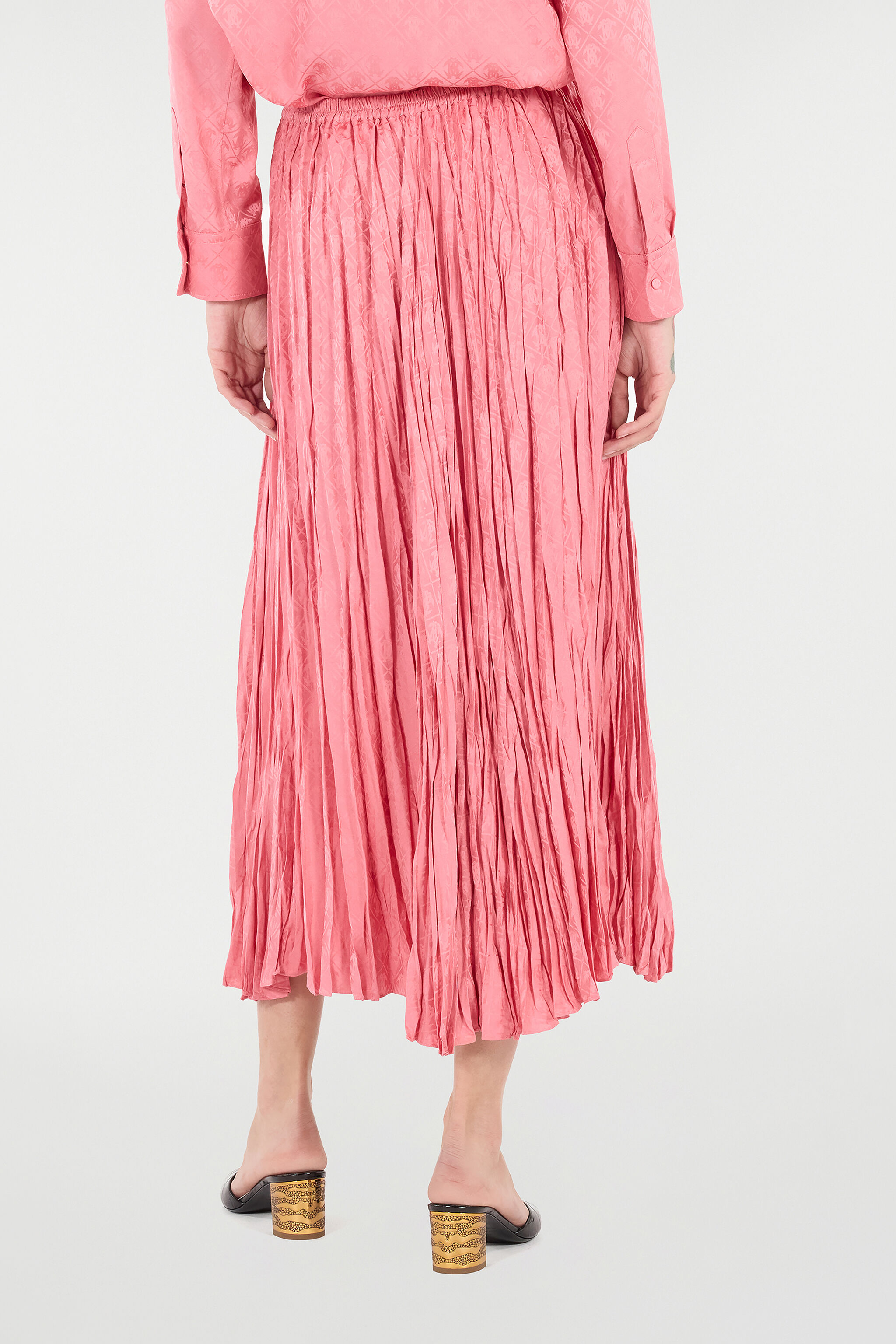 RC Crinkled Midi Skirt Pink VKT306-RK010