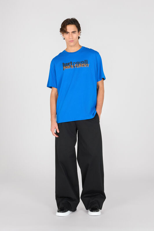 JC Just Cavalli Logo T-Shirt Azul RRT928-RR190