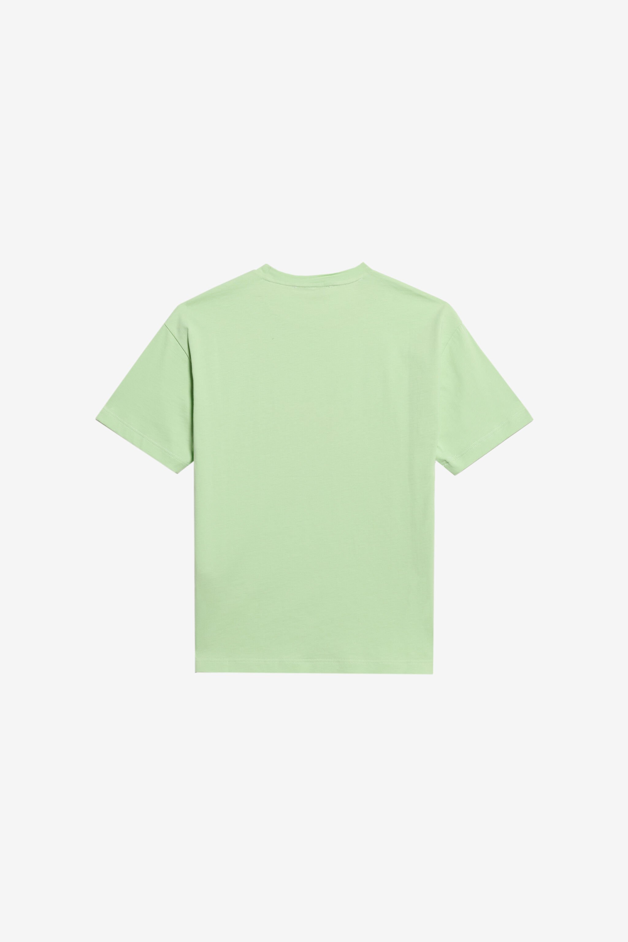 JU Hellgrünes T-Shirt mit Tropischem Druck GREEN LETTUCE WJT62D-JD001