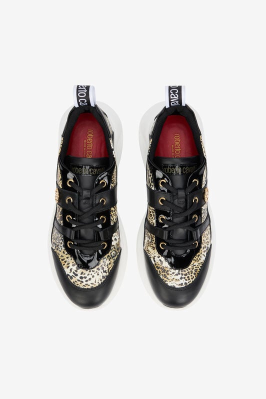 RC Leopard Print Leather Sneakers RC Leopard Print Leather Sneakers BLACK/JAGUAR QOS01G-PZO13