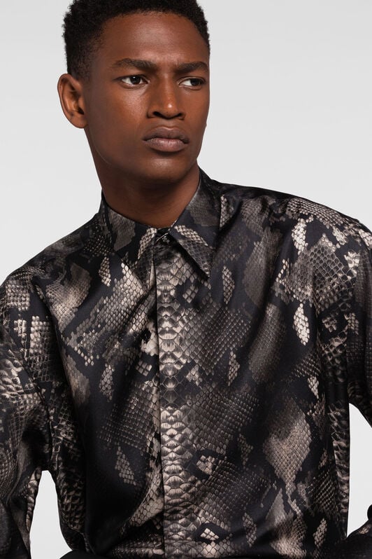 RC Rock Python-Print Silk Shirt RC Rock Python-Print Silk Shirt SMOKE PRT730-4QE38