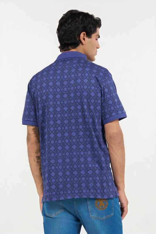 RC Blue Polo Shirt With Monogram Navy QOT64C-JFP66