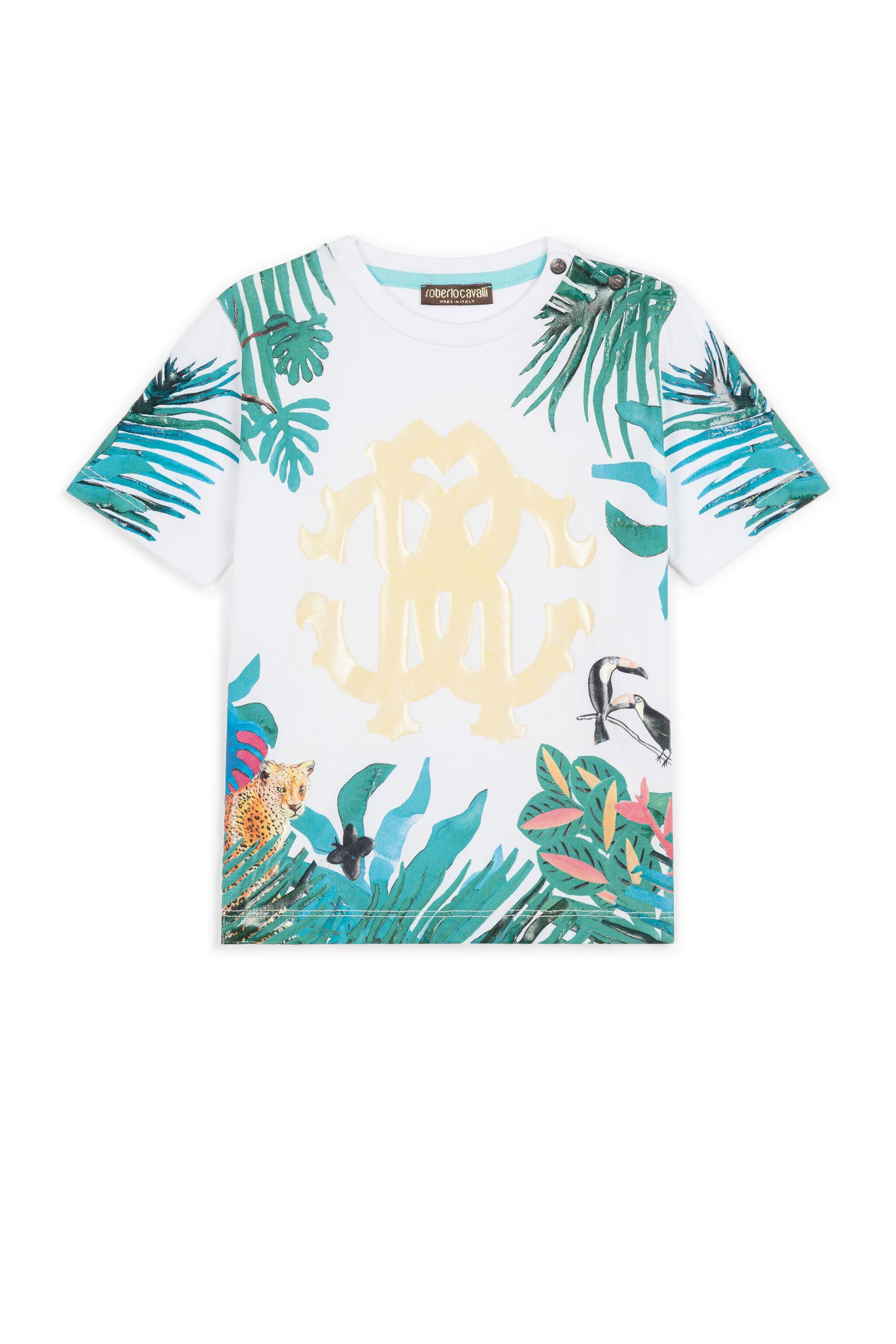 JU Tropical And RC Monogram-Print T-Shirt BIANCO OTTICO GJT686-JV025
