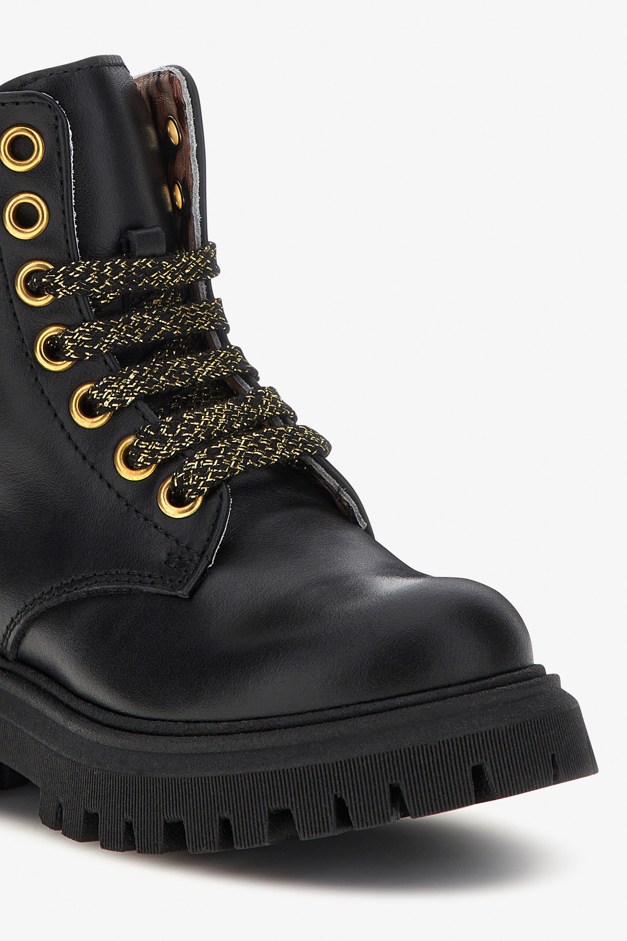 Bronx black leather chunky sole hiker boots outlet