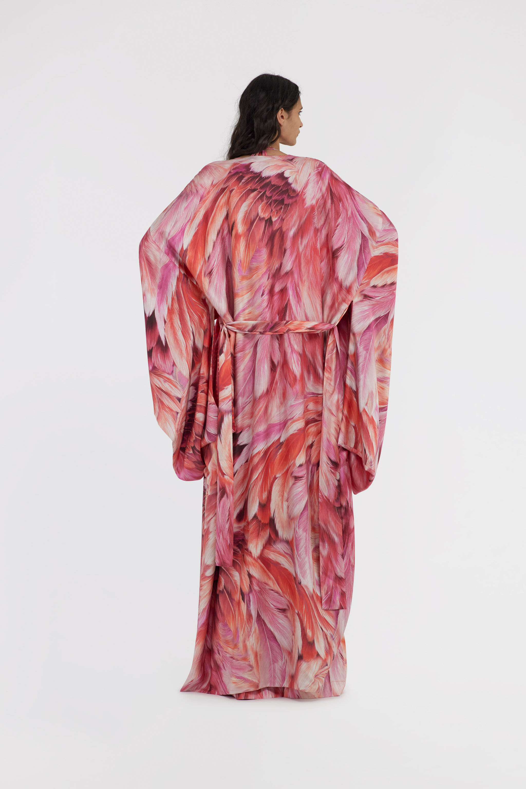 RC Kimono Plumage print Fuchsia SWT500-4QL71