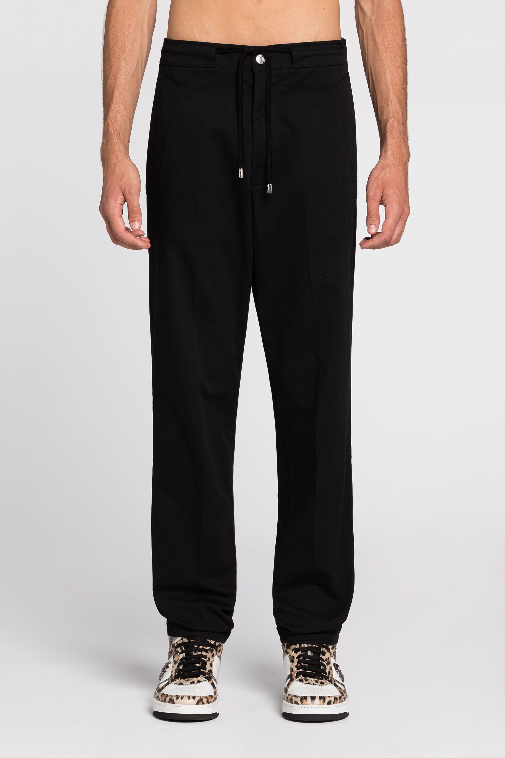 RC Logo-embroidered cotton trousers Black RRT262-FN061