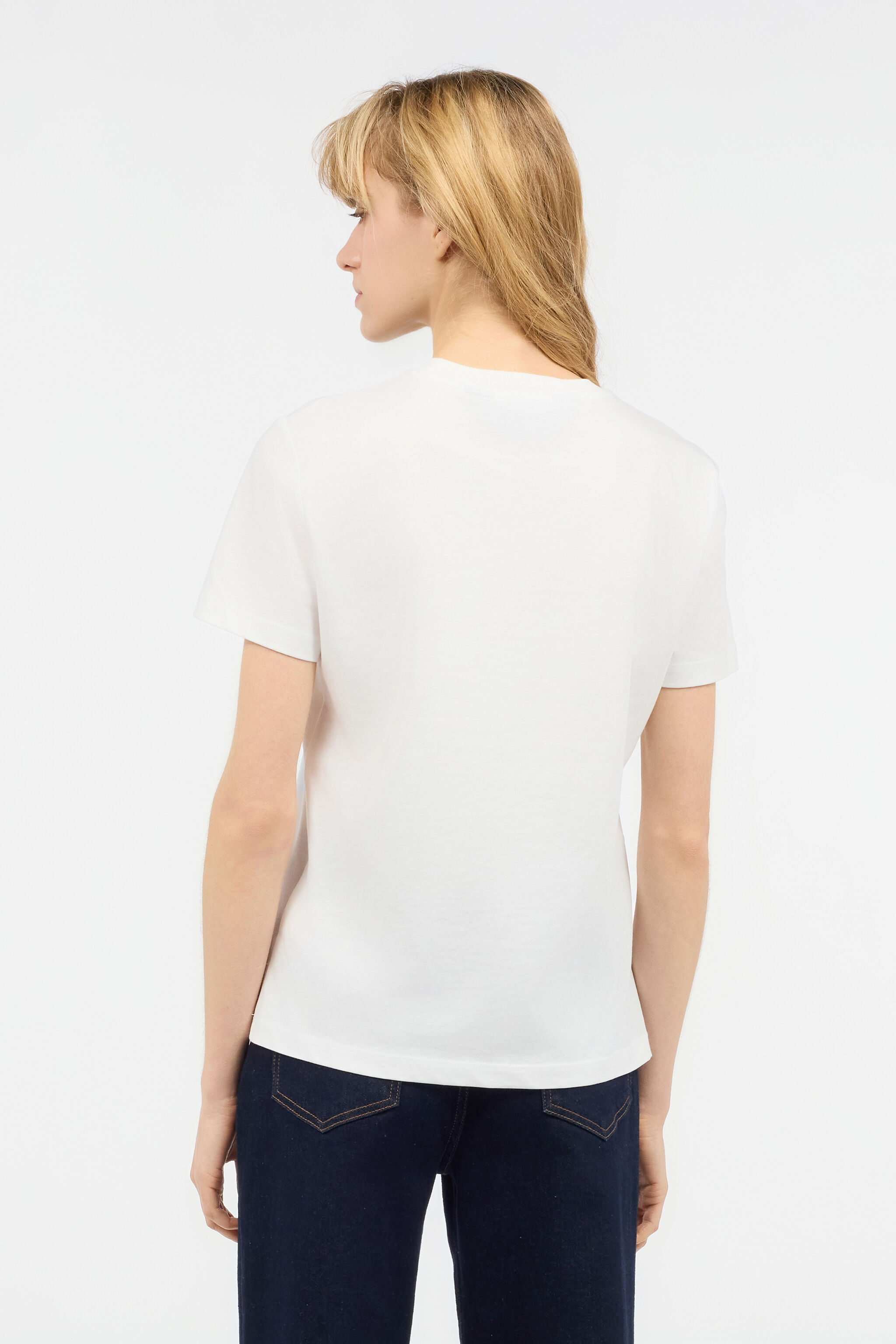 JC T-Shirt En Coton Avec Clous Blanc UFT124-UF178