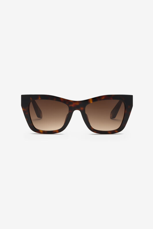 RC Geometrische Sonnenbrille mit Bügeln im Skaleneffekt SHINY BROWN/YELLOW H UALD13-ID208