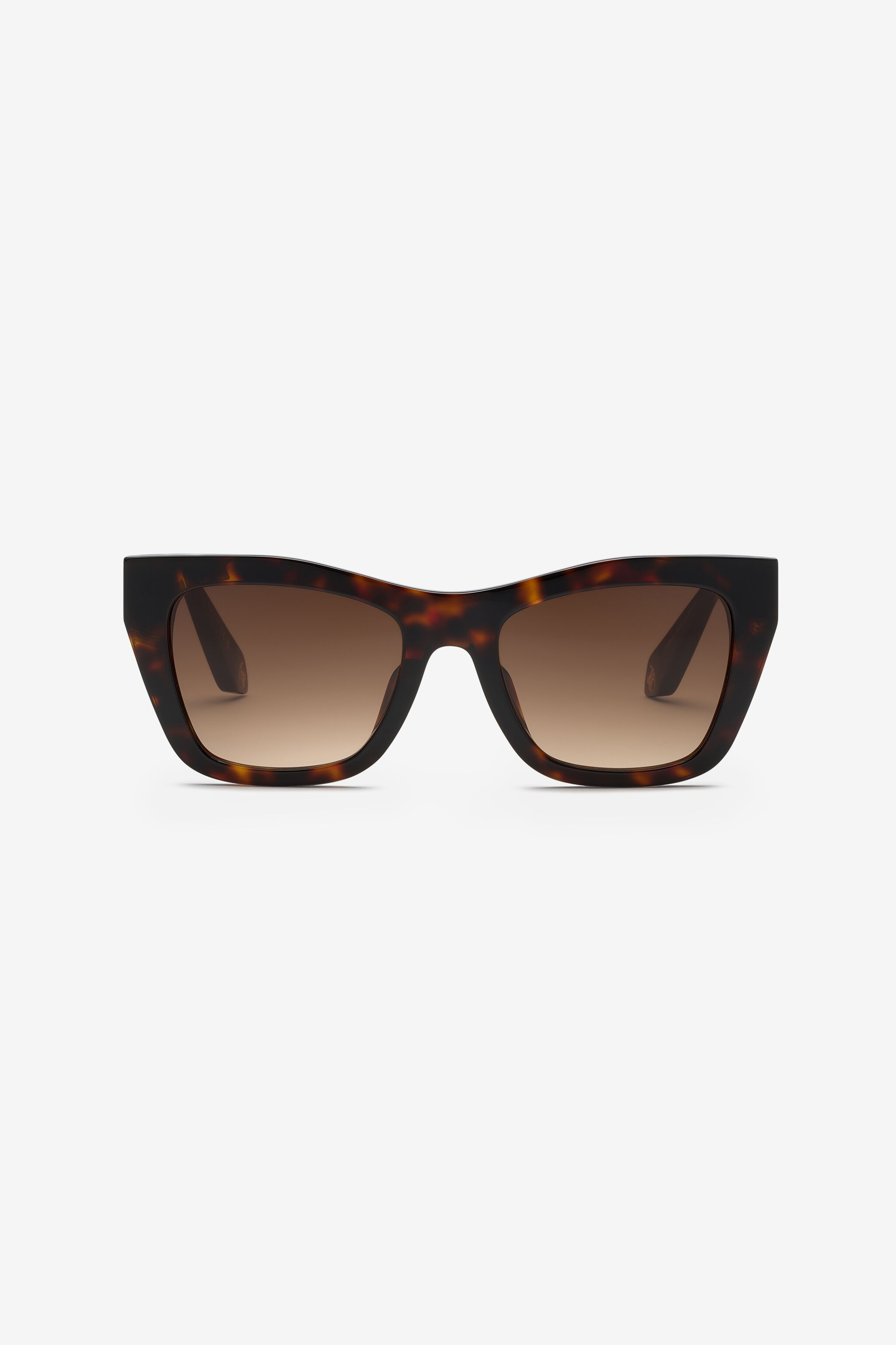 RC Geometrische Sonnenbrille mit Bügeln im Skaleneffekt SHINY BROWN/YELLOW H UALD13-ID208
