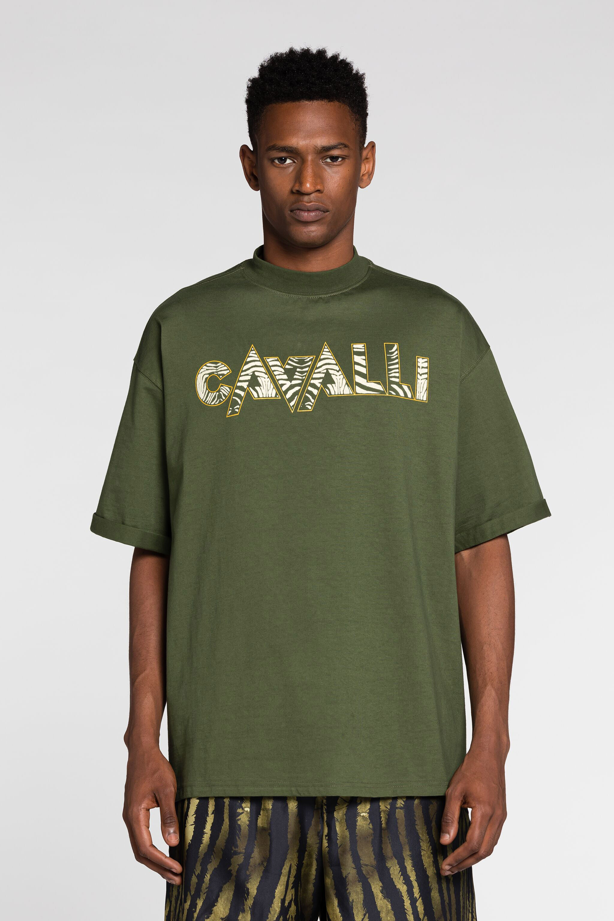 RC Logo-Print Cotton T-Shirt Green RRT62O-JD060