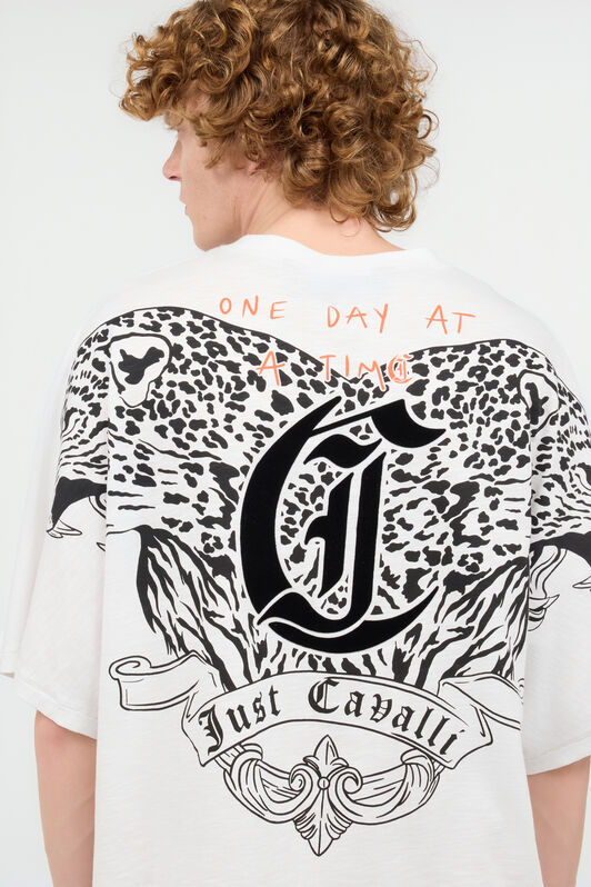JC T-Shirt Avec Jaguar Mirror Et Monogramme JC Blanc UFT040-UF060
