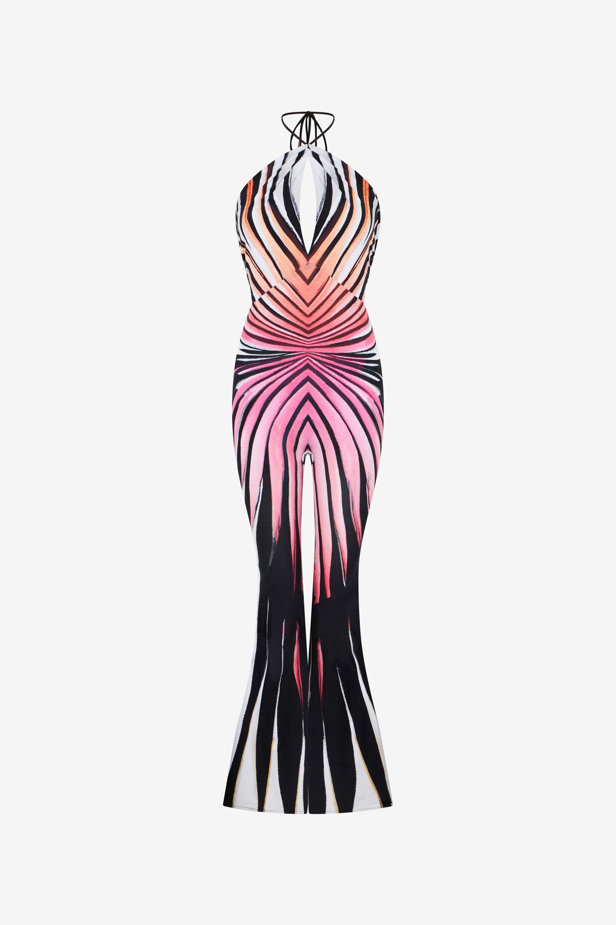 Ray Of Paradise Print Jumpsuits in CORAL for Women | Roberto Cavalli®