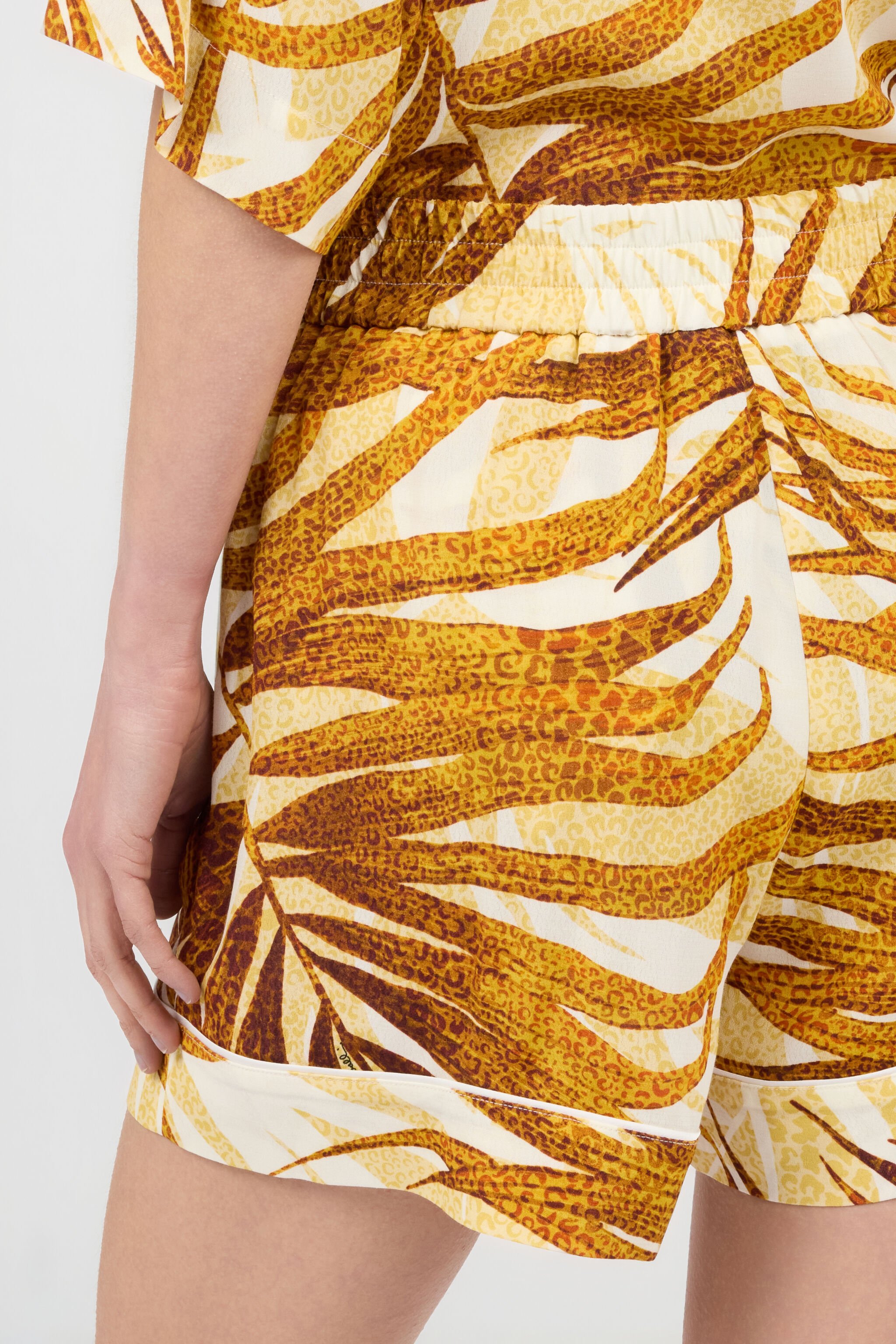 JC Golden Palm Print Shorts DAFFODIL WFT180-WF557