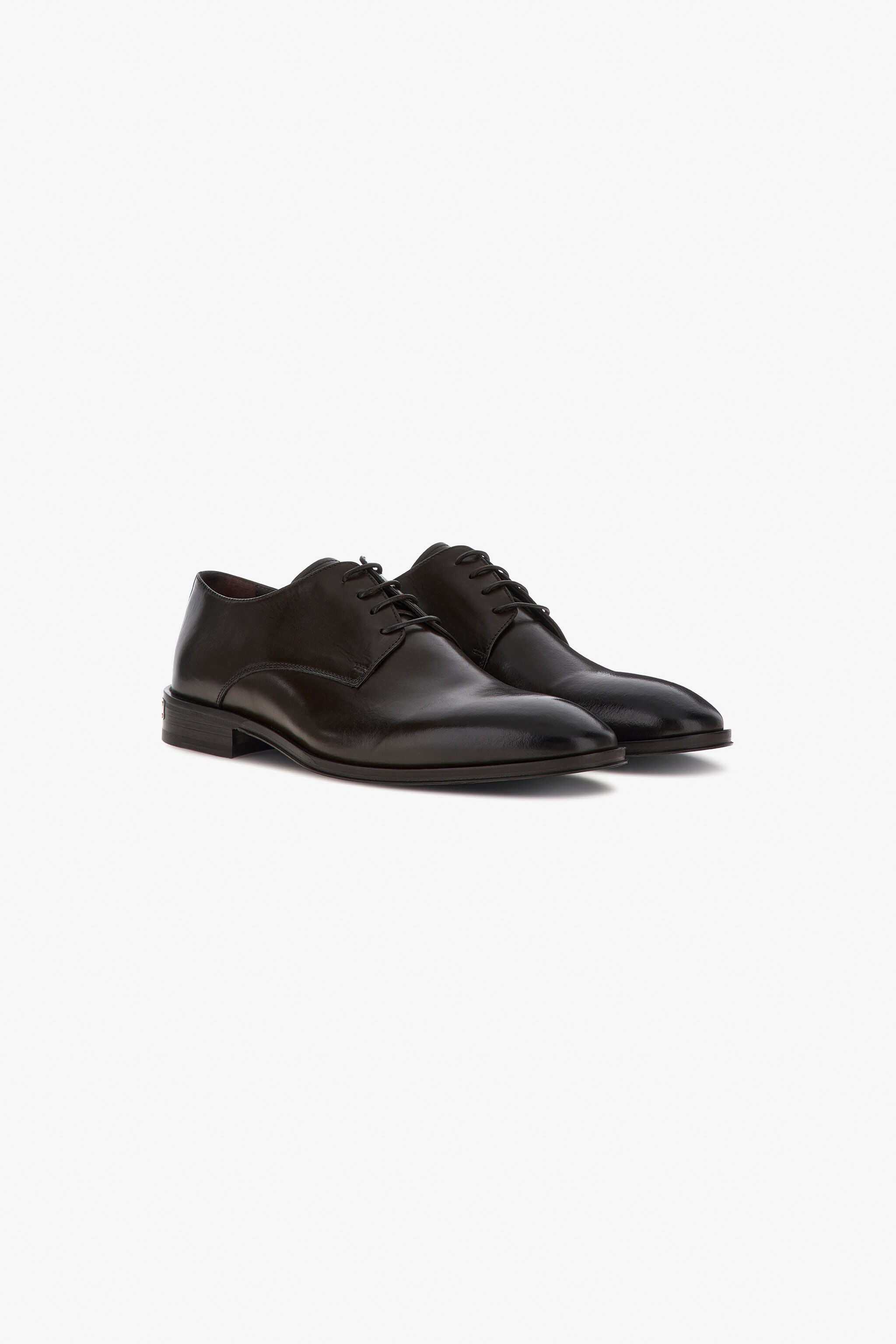 RC Logo plaque leather Derby shoes Dark brown RRS025-PZA84