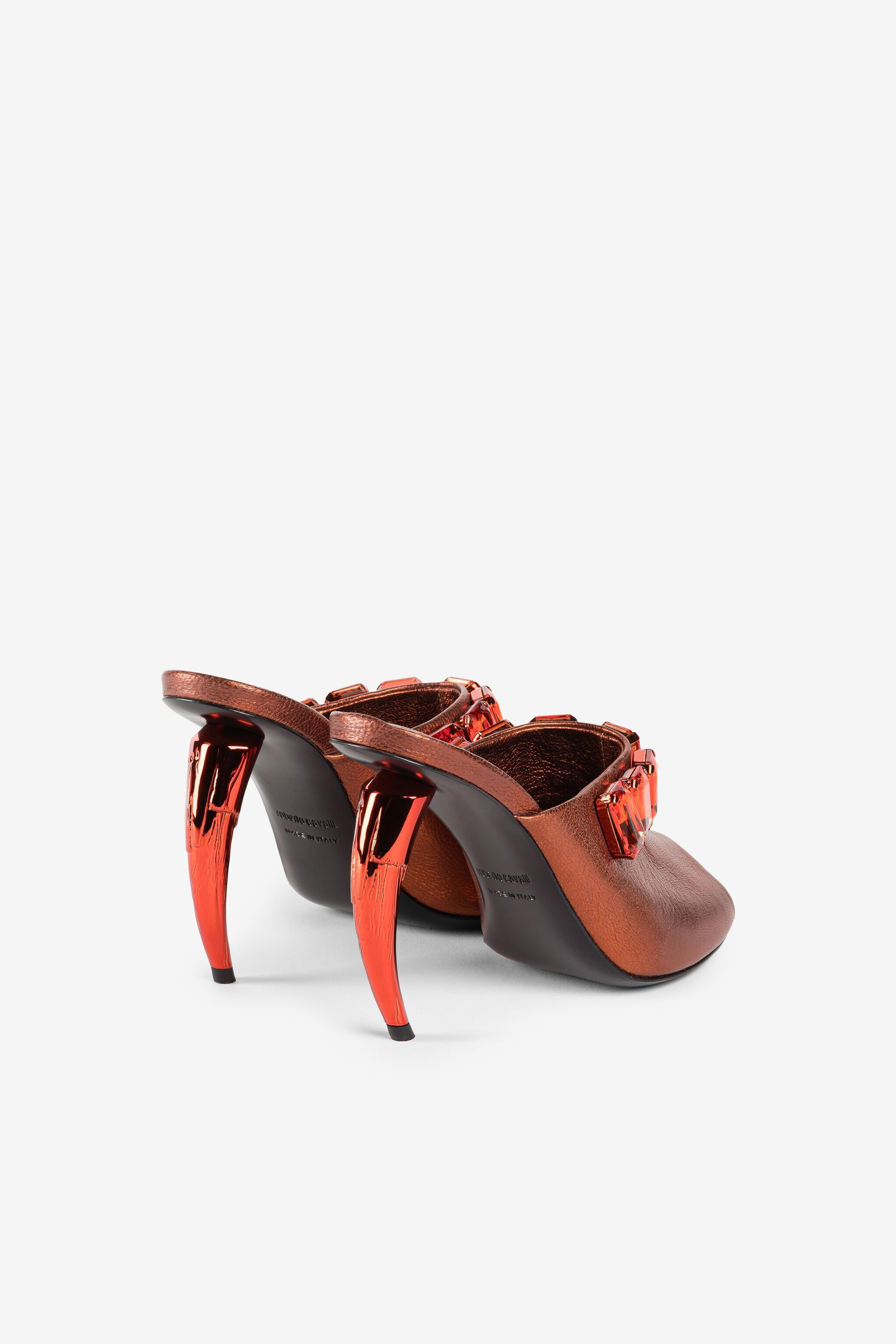 RC Crystal-Embellished Tiger Tooth Mules GIACINTO OKS008-PN012