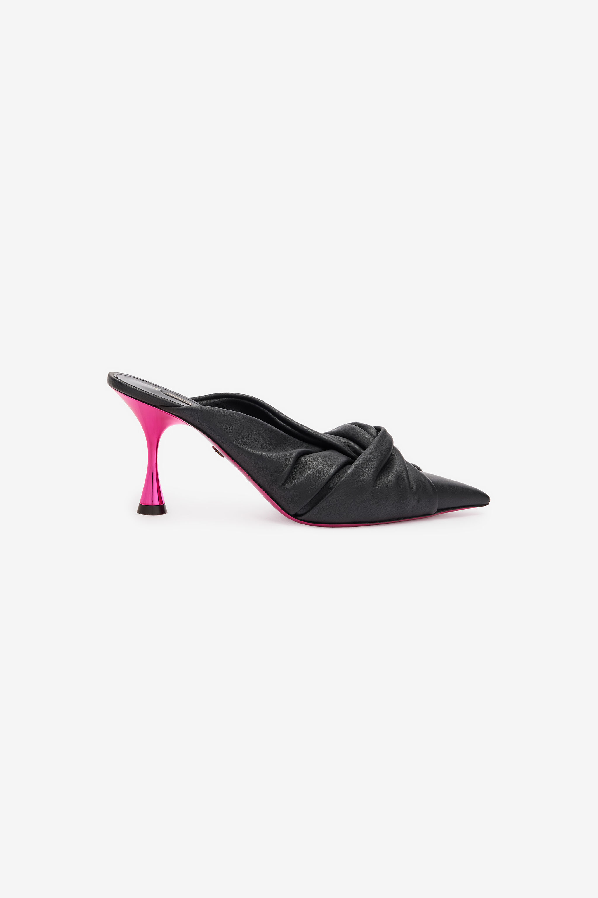RC Leather Mules With Knotted Detail Black UKS009-PN003