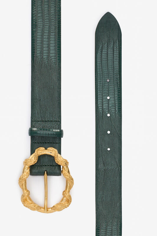 RC Green Belt with Cobra Print and Snake Buckle Vert foncé VWC001-PZ119