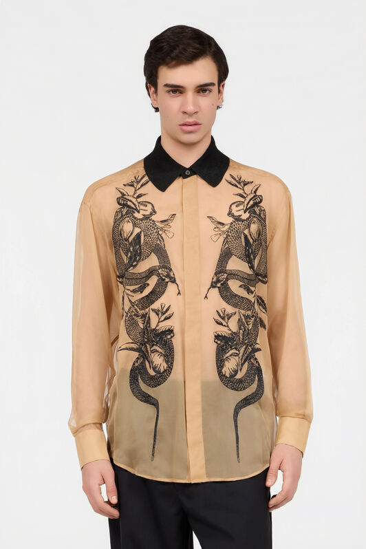 RC Chemise en soie avec broderie RC Chemise en soie avec broderie NUDE SRT724-CC003