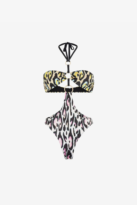 RC Leopard-print cut-out swimsuit MULTICOLOR QKW00L-LNF54