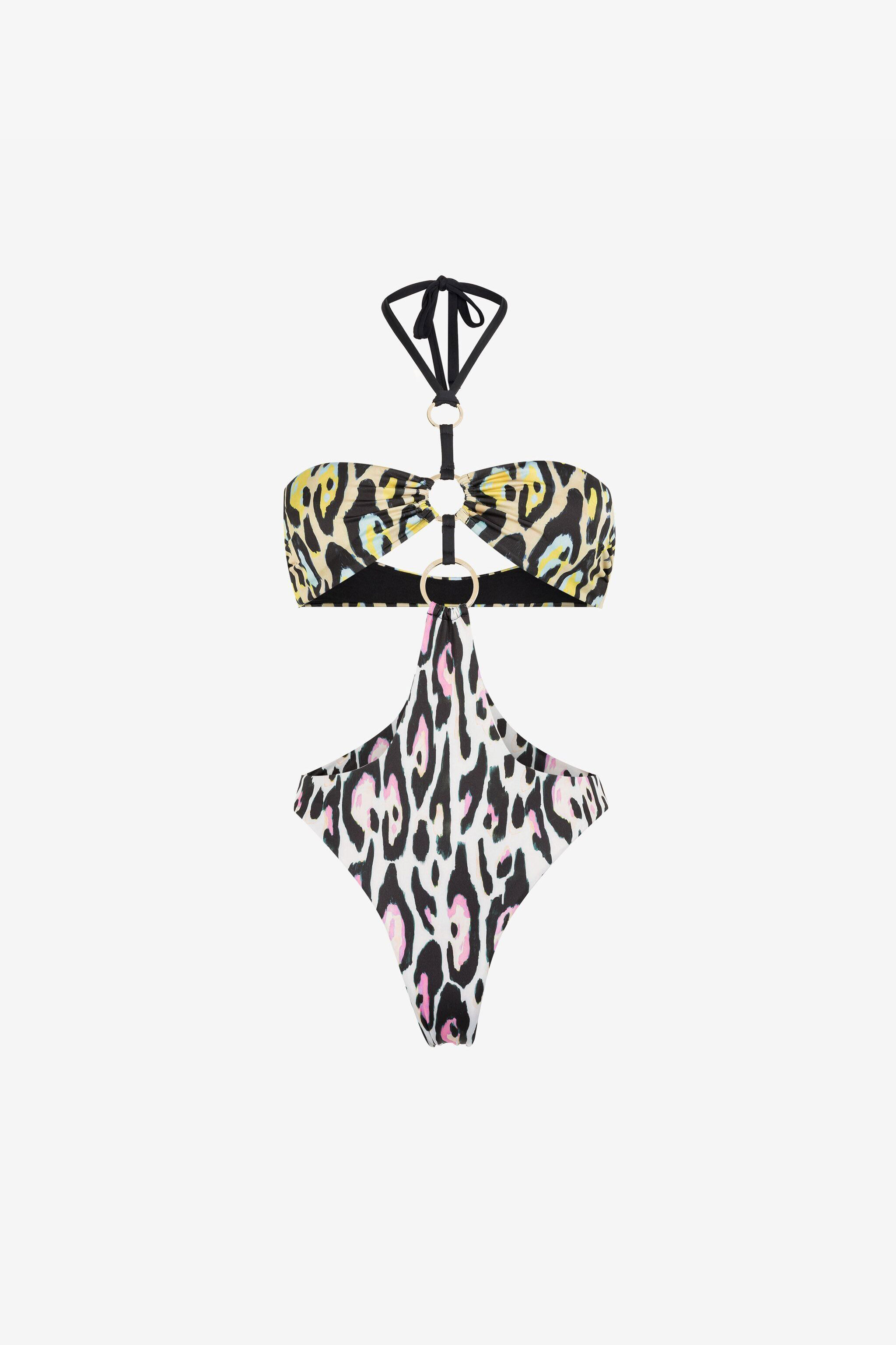 RC Leopard-print cut-out swimsuit MULTICOLOR QKW00L-LNF54