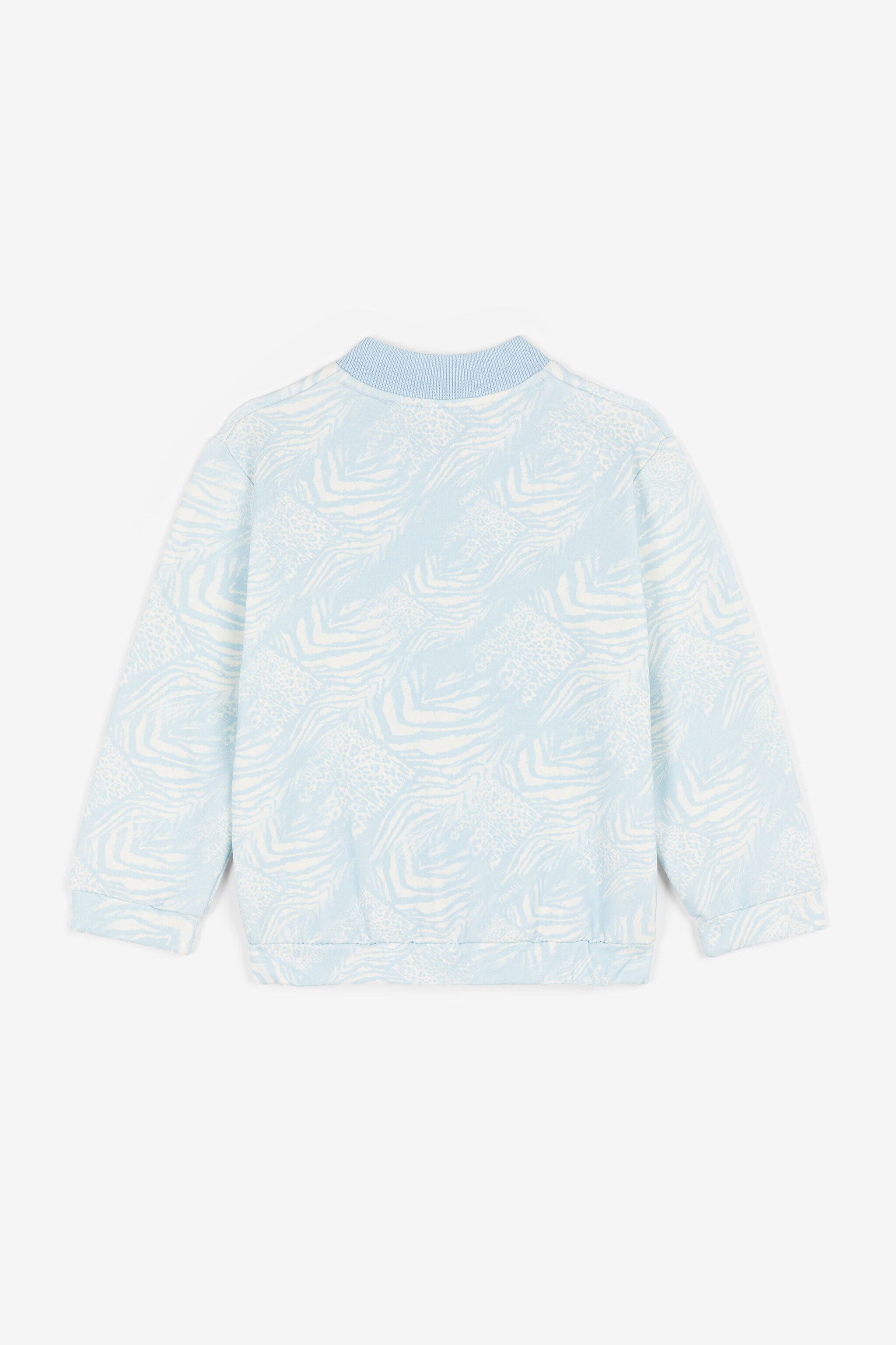 JU Animalier Patchwork-Print Bomber Jacket Light blue OJT90D-FOC76