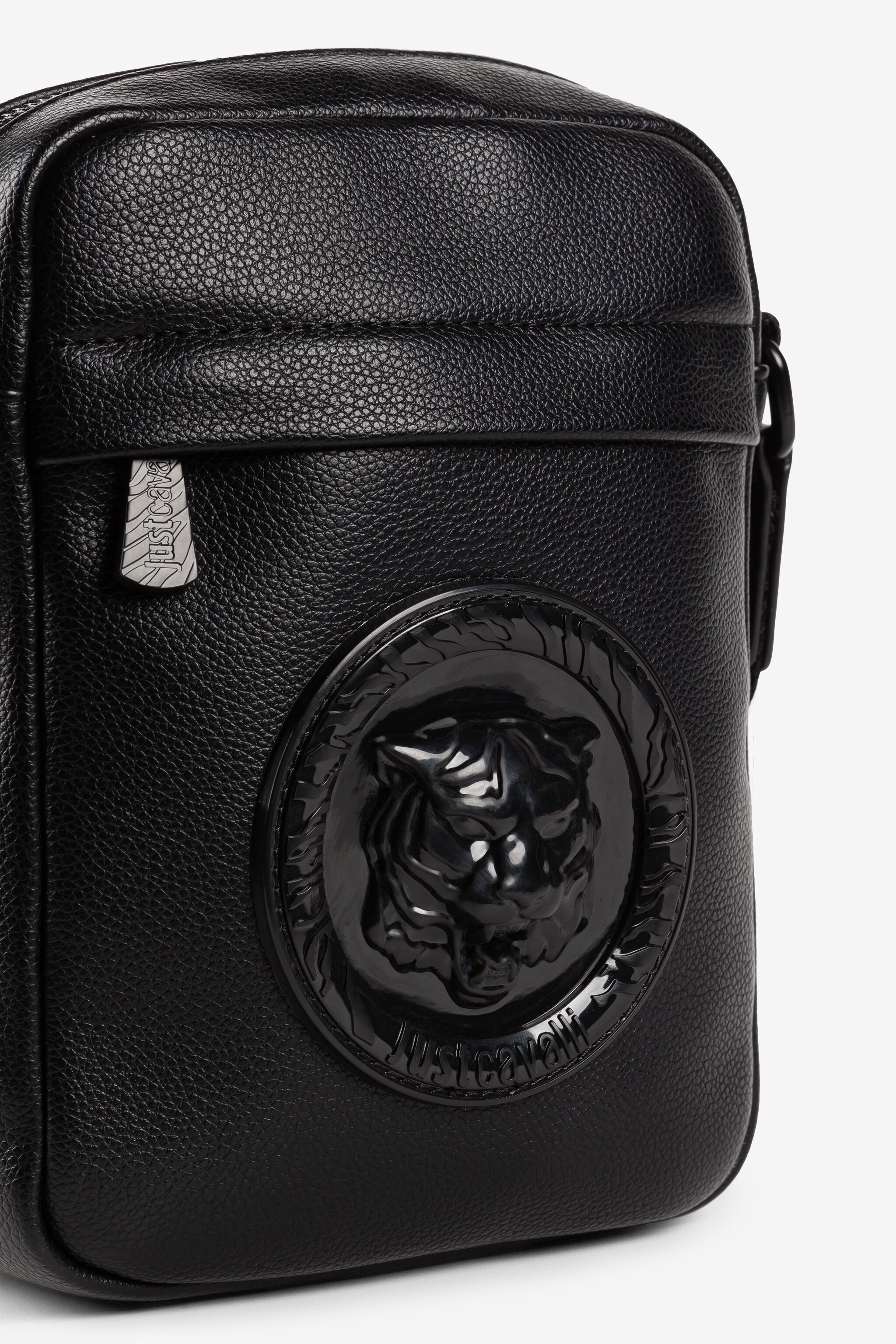 JC Sacoche à bandoulière à logo Just Cavalli et tête de tigre NOIR Q62351-Q1254